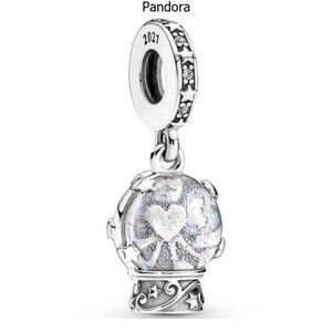 Pandora 925 Sterling Silver Snow Globe Angel Dangle Pendant Charm